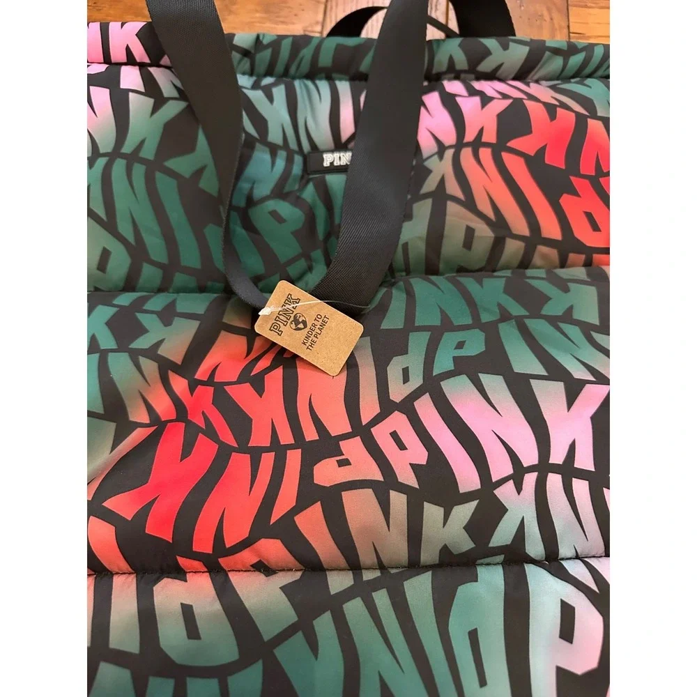 victoria secret quilted multicolored tote‎ bag NWT